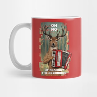 Weird deer playing accordion funny hunting western nature Mug